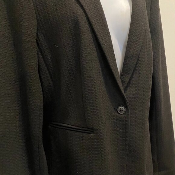 ANN TAYLOR BLACK ONE BUTTON BLAZER - Picture 5 of 5